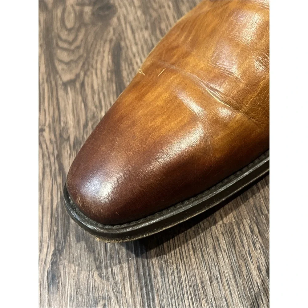 Magnanni Marco Monk Strap Dress Shoes Brown Leather Made Spain Men Size 10.5M